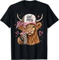 Hot Mess Leopard Highland Cow Coffee Farm Animal Lover T-Shirt unisex T-Shirt
