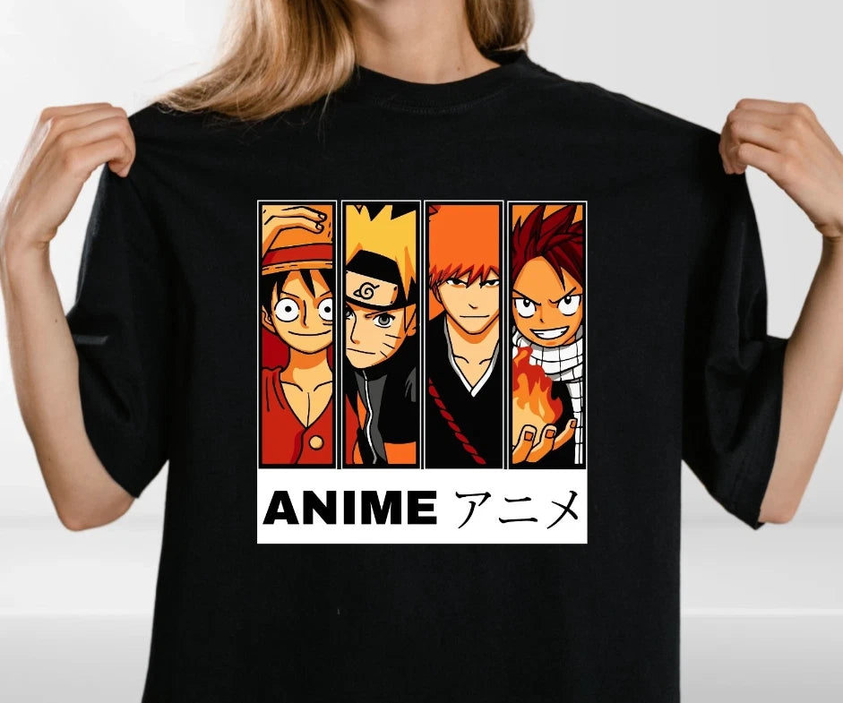 Anime Hero Squad T-Shirt – Japanese Manga Fan Art Tee – Otaku Streetwear t shirt