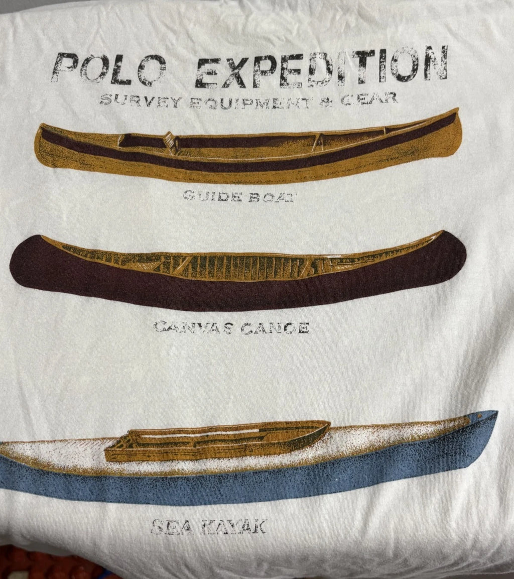 Polo Ralph Lauren RRL Sport Expedition Kayak Vtg Tee Shirt Mens Canoe Kayak Gear