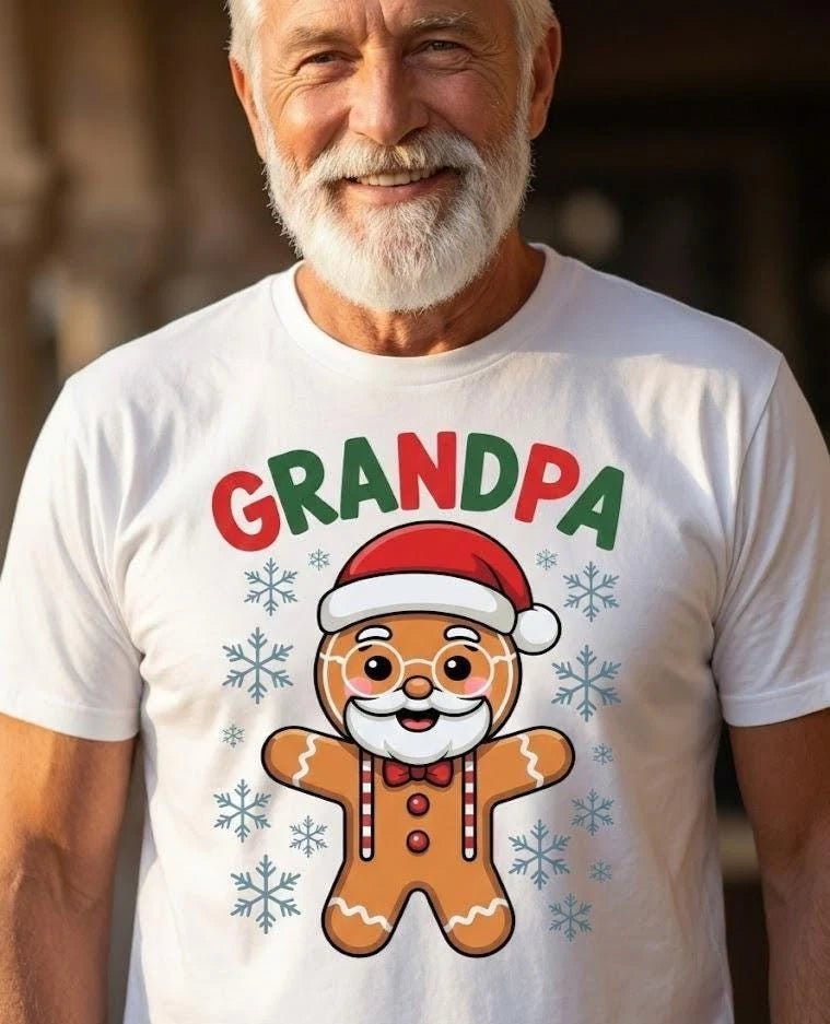 Grandpa Christmas Shirt, Gingerbread Man Tee, Funny Xmas Gift for Grandfather,