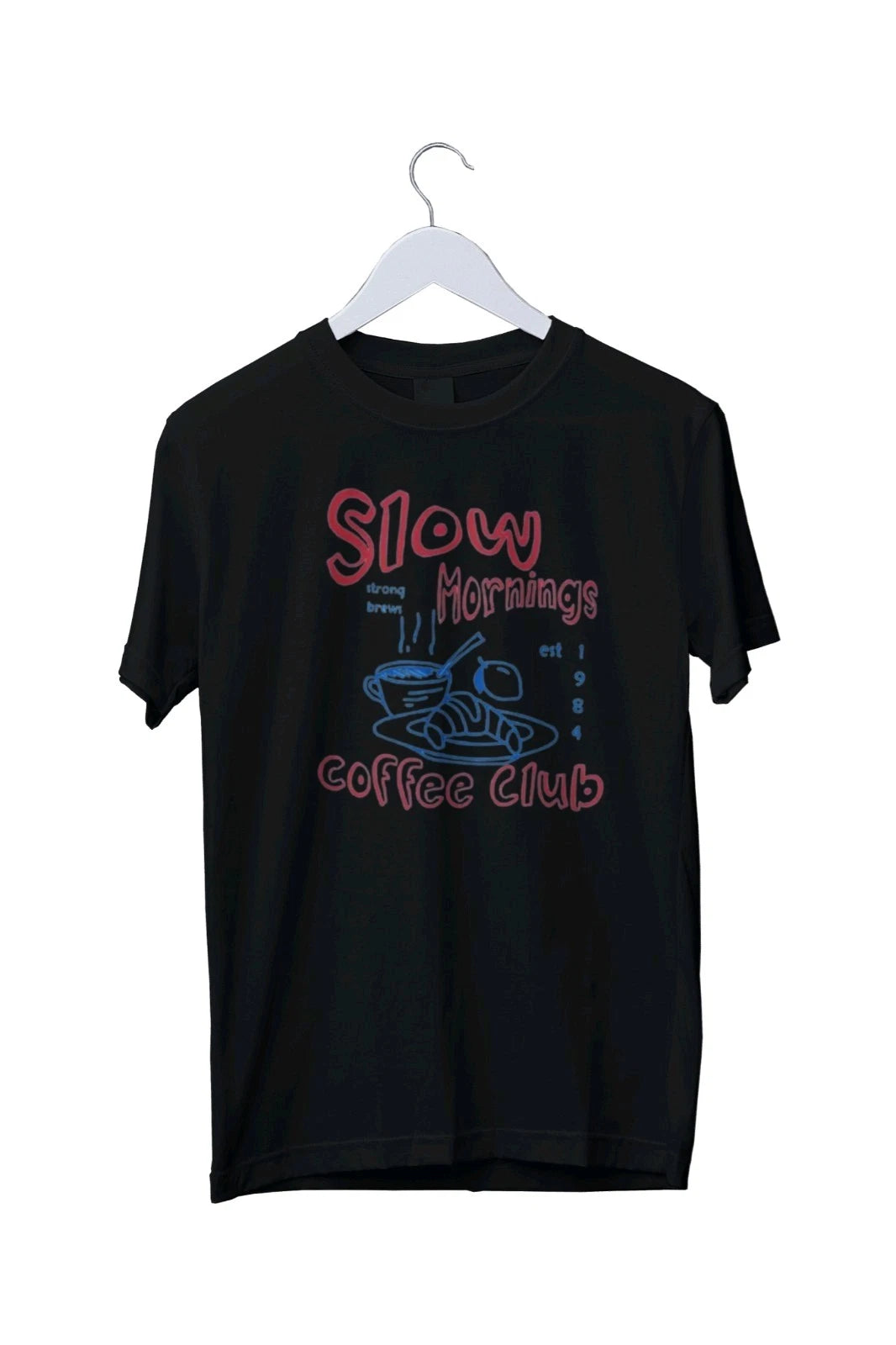 Slow Mornings Graphic Tshirt Man Trendy Coffee Graphic T-Shirt S M L XL 2 3 4 XL