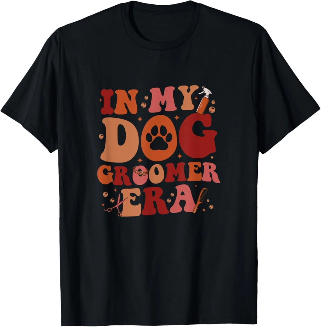 in My Dog Groomer Era Groovy Funny Dog Grooming Pet Stylist Gift Unisex T-Shirt
