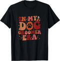 in My Dog Groomer Era Groovy Funny Dog Grooming Pet Stylist Gift Unisex T-Shirt