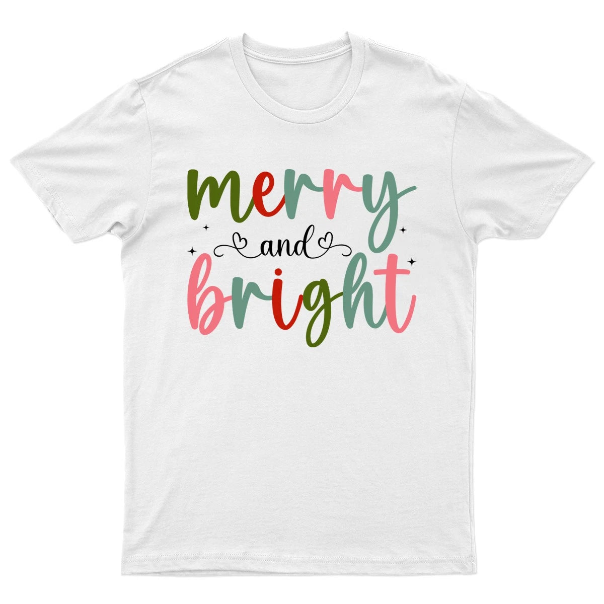 Merry And Bright Christmas T-Shirt Unisex Retro Funny Womens Vintage Mens -e