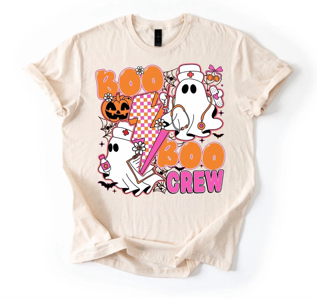 Boo Boo Crew Nurse Ghost Halloween Fall Unisex T-Shirt