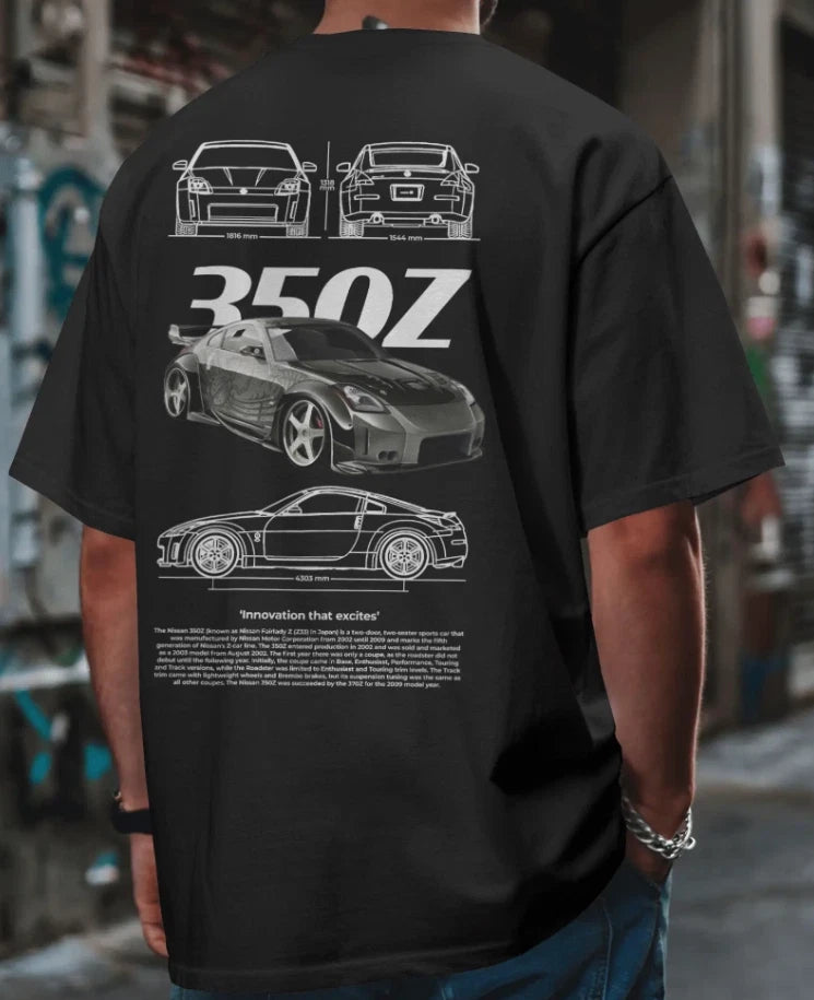 350Z Fan Art T‑Shirt 100% Cotton Nissan JDM Fairlady Z Graphic Unisex Tee