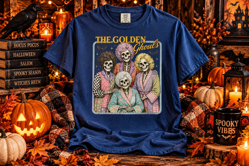 Golden Ghouls Shirt Halloween Skeleton Tee Comfort Colors 1717 Unisex