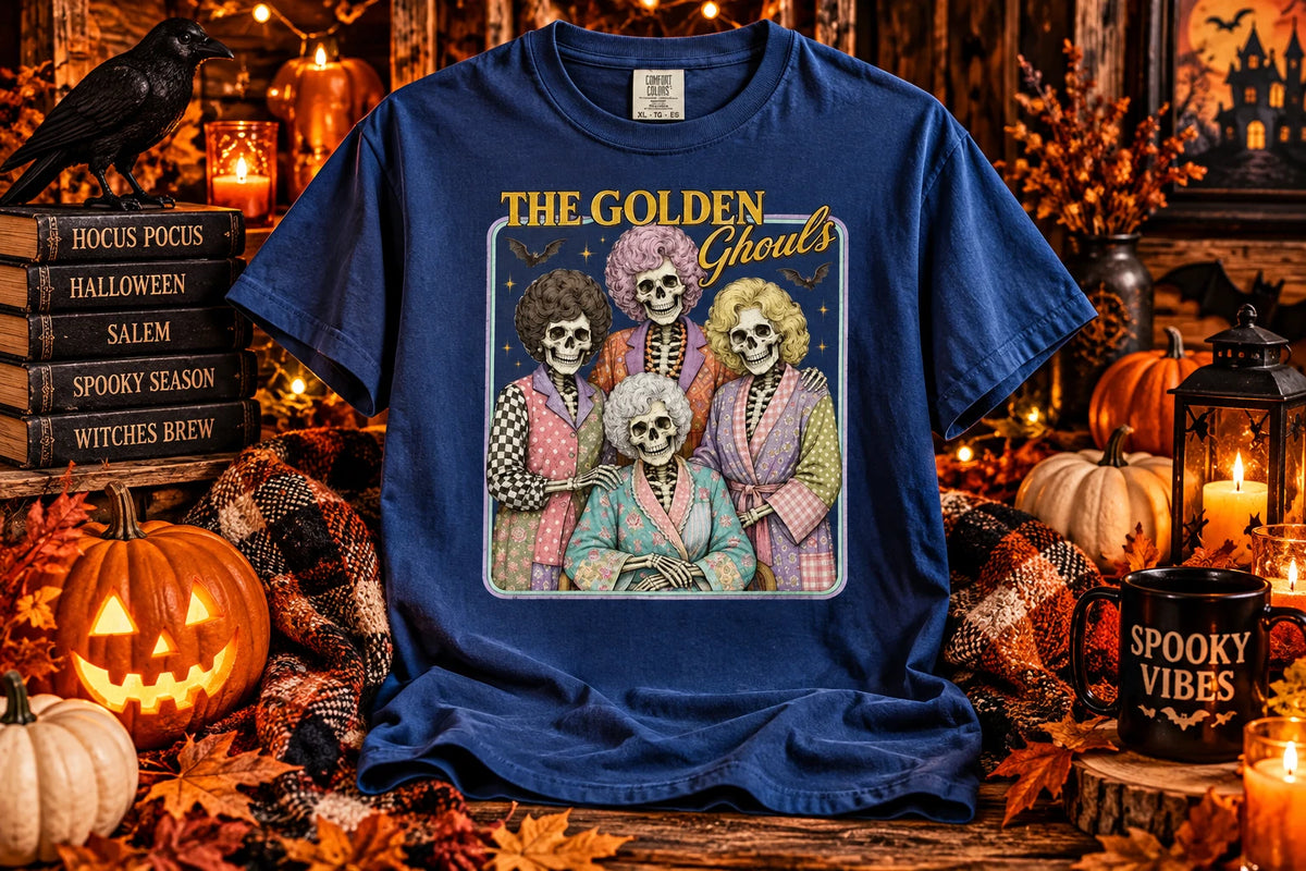 Golden Ghouls Shirt Halloween Skeleton Tee Comfort Colors 1717 Unisex