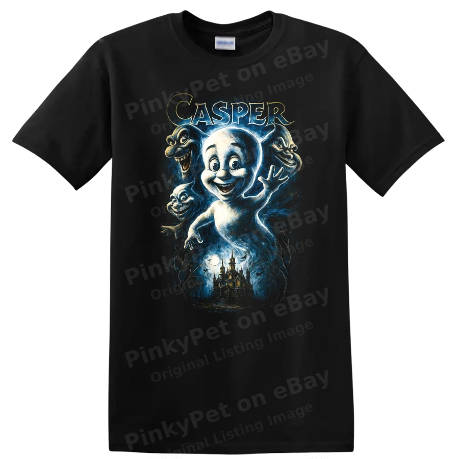 Casper Ghost Movie T Shirt Cute Haunted House Blue Glow Tee