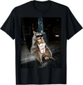 Funny Raccoon Eating Crab Rangoon On The Street Feral Women unisex T-Shirt