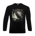 Black Crow F-Caw-F Black Bird Scary Longsleeve Men's Tshirt Dark Night