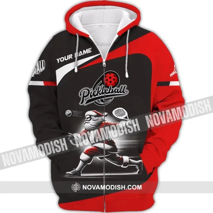 Custom Name Pickleball Zip Hoodie (Thicken), Xmas for Pickleball Lover BS2456