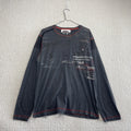 Y2K O2 Long Sleeve Tee Faded Gothic Cyber Affliction Grunge Alt Distressed Sz M