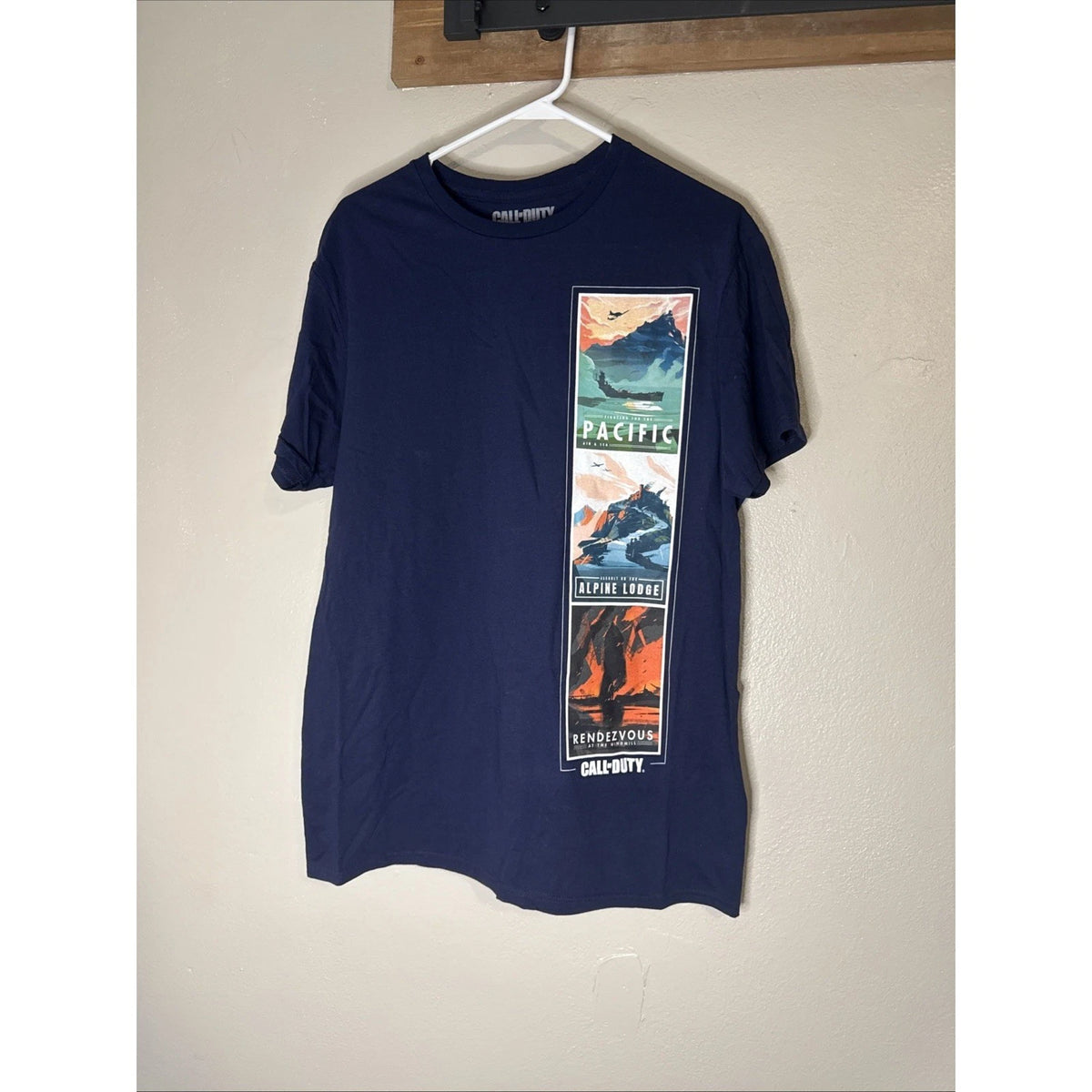 NWT Call Of Duty Vanguard T-Shirt Men's Large Navy Blue Gaming Graphic Tee Stud