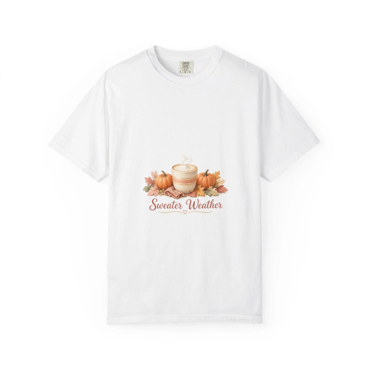 Sweater Weather Shirt Fall Tee Cozy Autumn Pumpkin Leaves Latte Women Gift