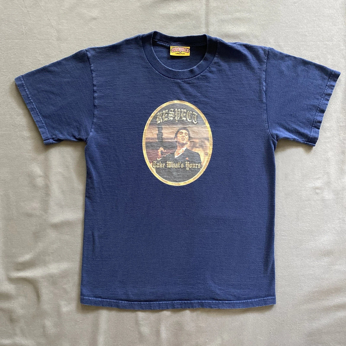 VTG 2000s Respect Skateboards Scarface T Shirt Mens Medium Blue Skate Street Y2k