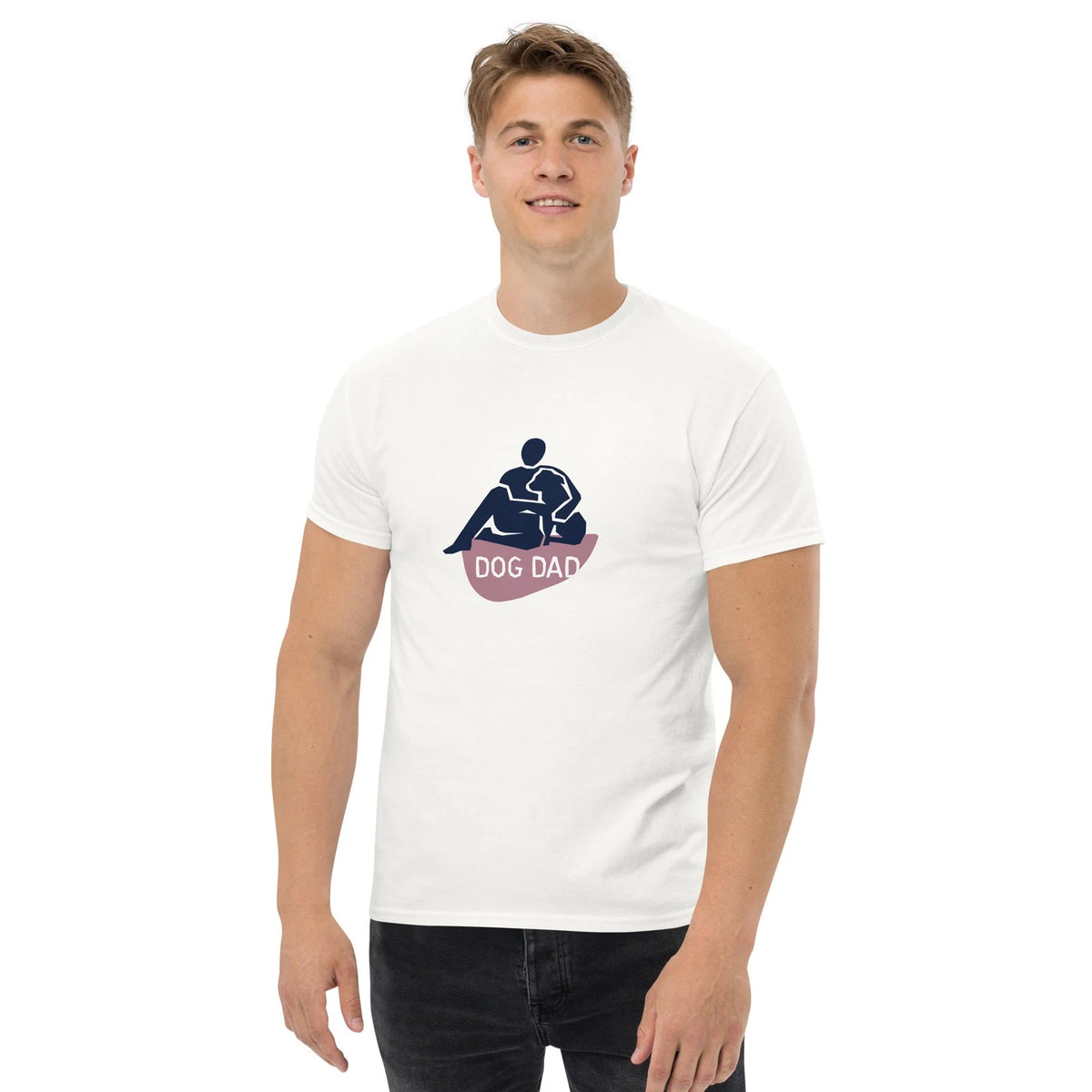 Dog Dad Canine Lover men classic white cotton tee shirt t-shirt