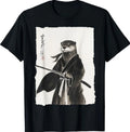Otter Samurai Janpanese Vintage Warrior Art Anime Graphic T-Shirt