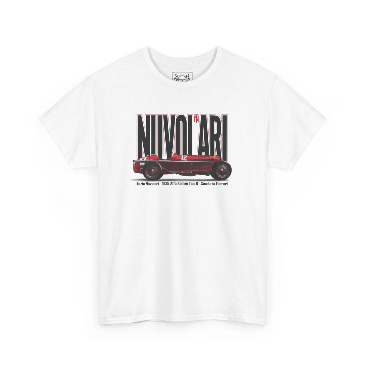 Tazio Nuvolari Race Car T-Shirt - Nurburgring Racing Design Tee - Alfa Fans Gift