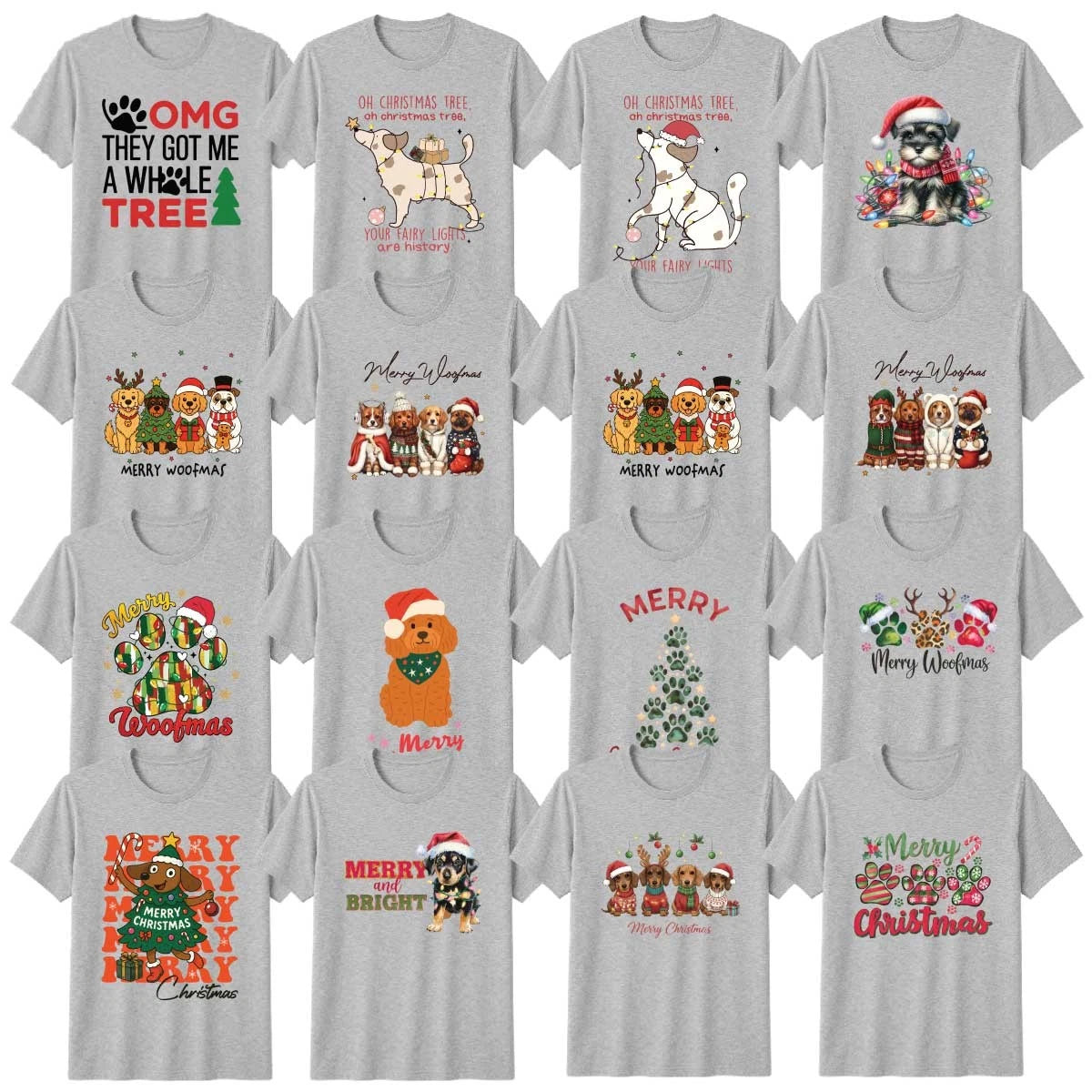 Christmas Dog T-Shirt Festive Winter Puppy Christmas Gift