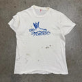 Vintage 70s The Stompers T-shirt Distressed Paint Splatter White Mens Medium