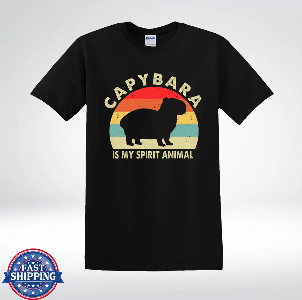 Capybara Is My Spirit Animal Shirt Funny Retro Animal Lover T-Shirt