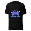 Funny Gamer T-Shirt Press Start To Adult Unisex Cotton Tee Retro Gaming Gift