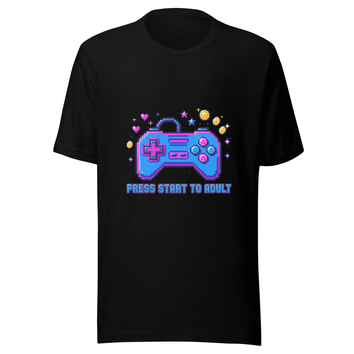 Funny Gamer T-Shirt Press Start To Adult Unisex Cotton Tee Retro Gaming Gift