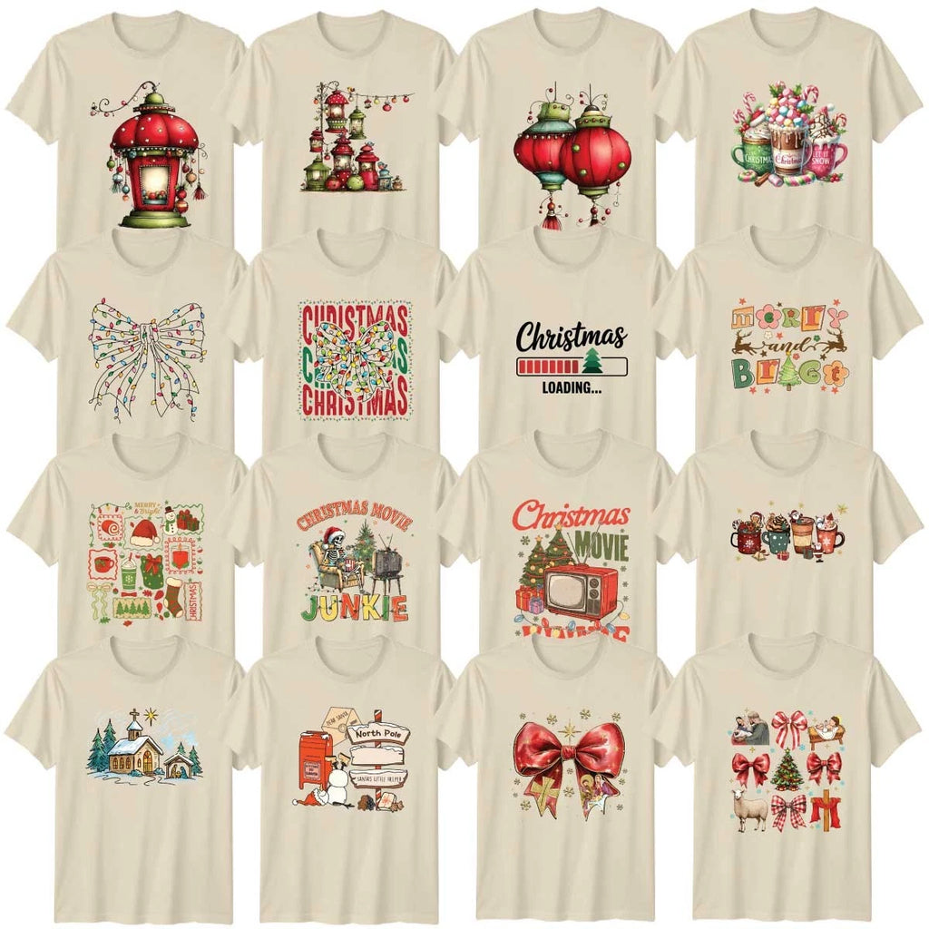 Christmas Adult T-Shirt Festive Winter Santa Bow Christmas Gift