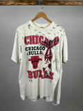 Vintage 90s Nutmeg Chicago Bulls Thrashed Punk Distressed Worn Faded T-Shirt