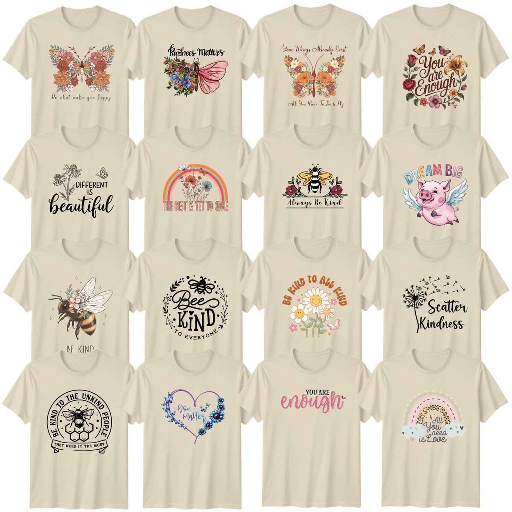 Positive Vibes Butterfly And Bee Floral Adult T-Shirt Honey Positive Vibes Gift