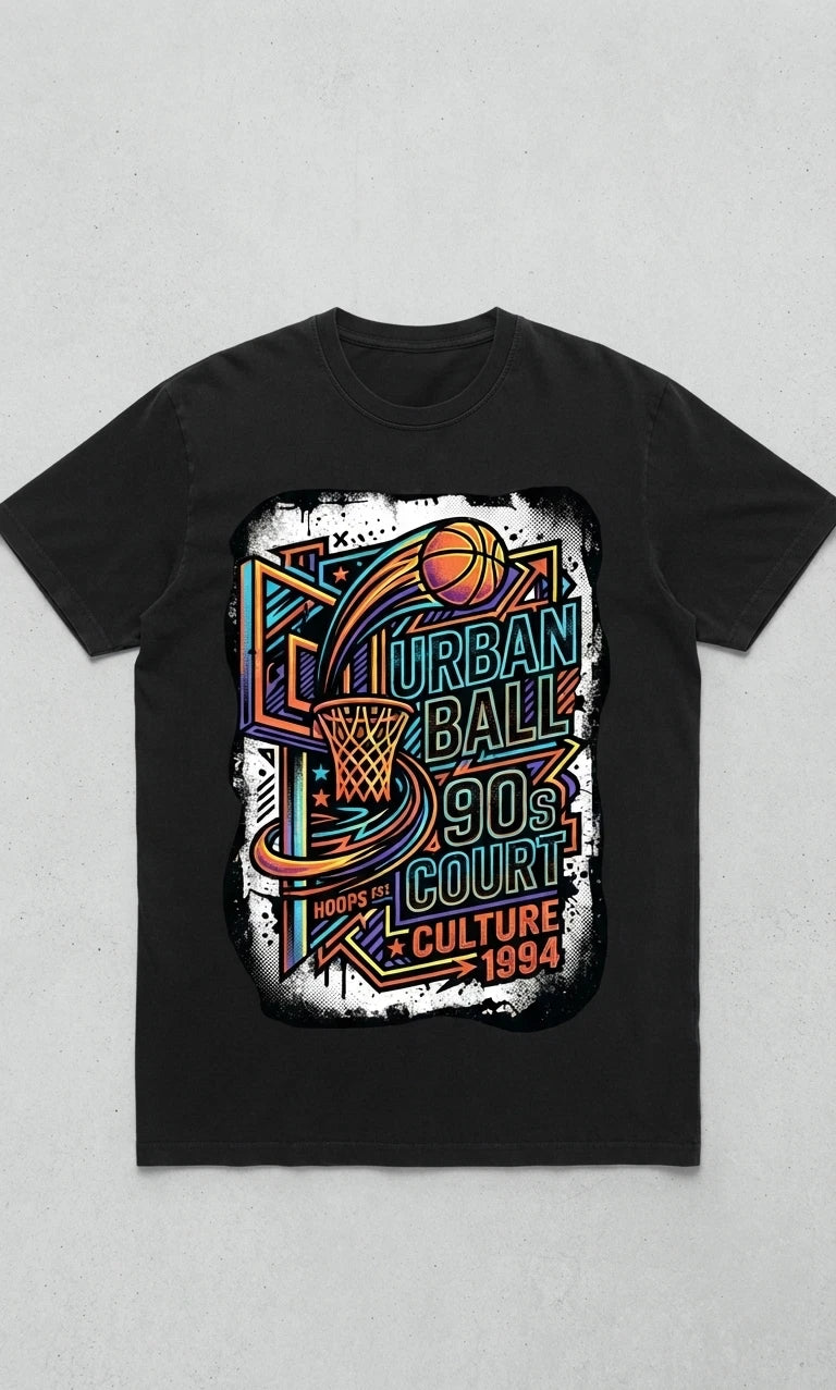 T shirt size 'S M L XL' RETRO NOSTALGIA Urban Ball 90's Court Jack & Jones