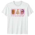 Merry And Bright Christmas Holidays Santa Gingerbread Mens T-Shirt Women Graphic