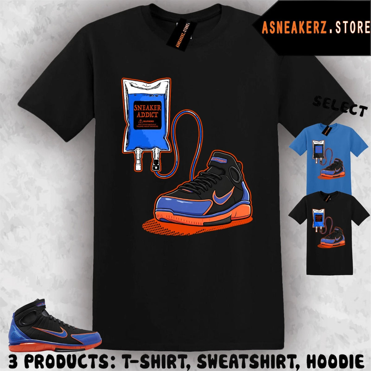Tee Shirt Matching AZ Huarache 2K4 Knicks 2026 To Match Sneaker Therapy T-Shirt