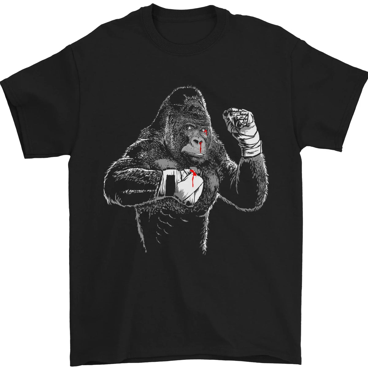 Boxing Gorilla MMA Mixed Martial Arts Boxer Mens T-Shirt 100% Cotton