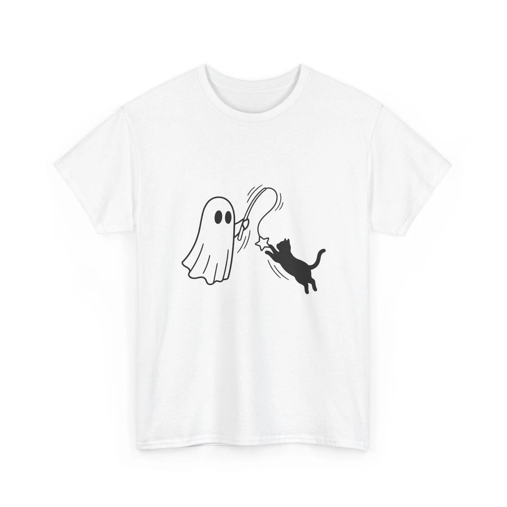 Spooky Cat Shirt Cat Holiday Gift Women Simple Tee Halloween Cat T-Shirt Cat