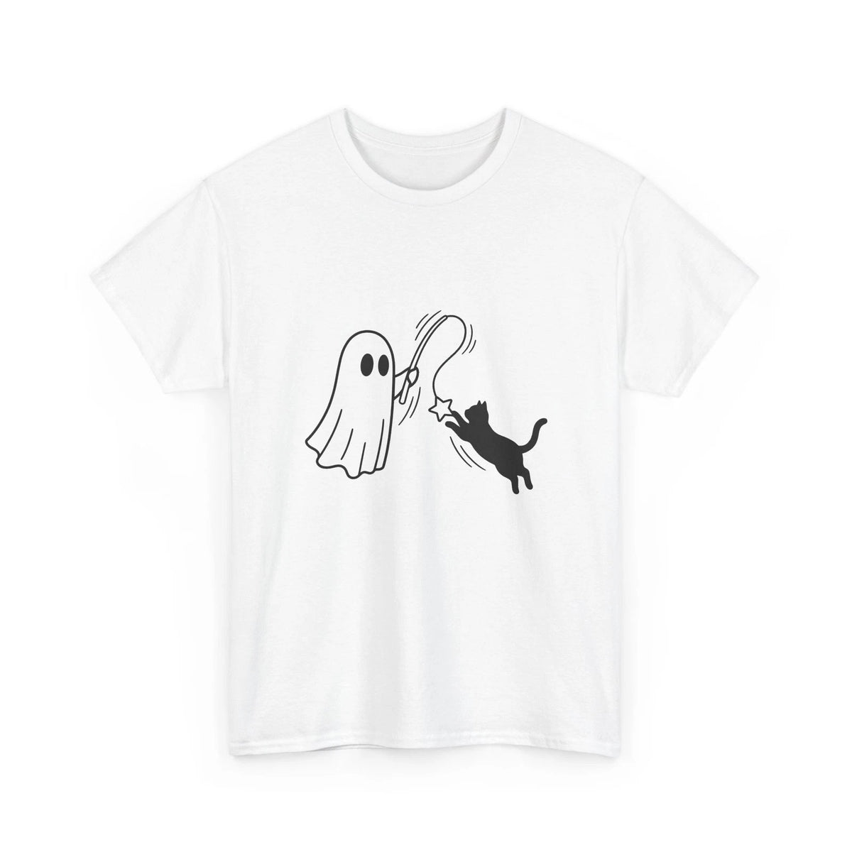 Spooky Cat Shirt Cat Holiday Gift Women Simple Tee Halloween Cat T-Shirt Cat