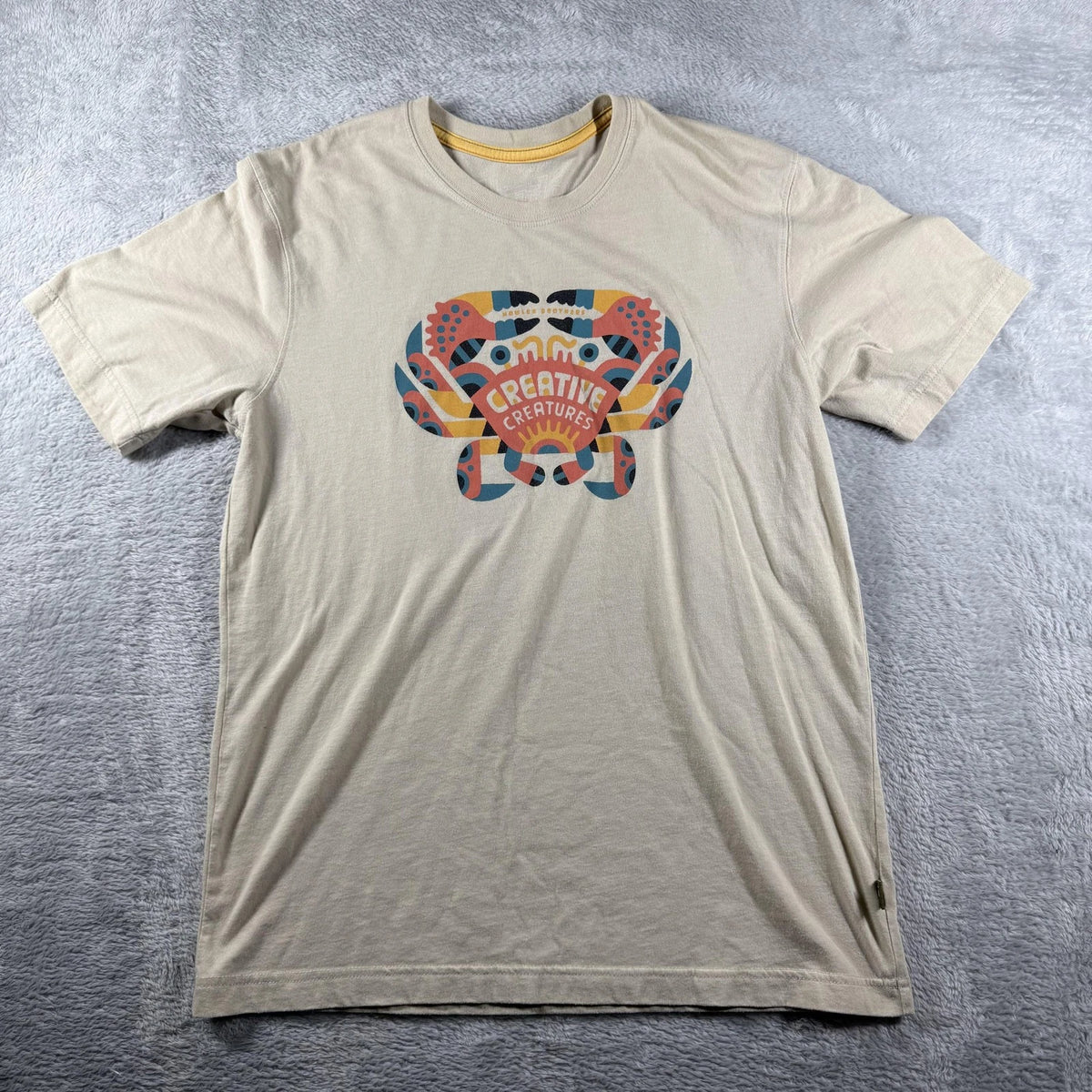 Howler Bros Shirt Mens Medium Beige Creative Creatures Crab Graphic Tee Ocean
