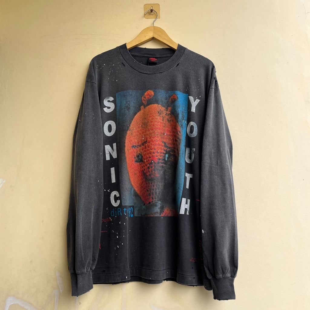 Sonic Youth Dirty 92 Rare Bootleg Tee Vintage Style Distressed Grunge XL