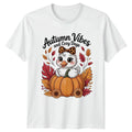 Autumn Vibes And Cozy Days Womens T-Shirt Fall Season Birthday Gift For Her