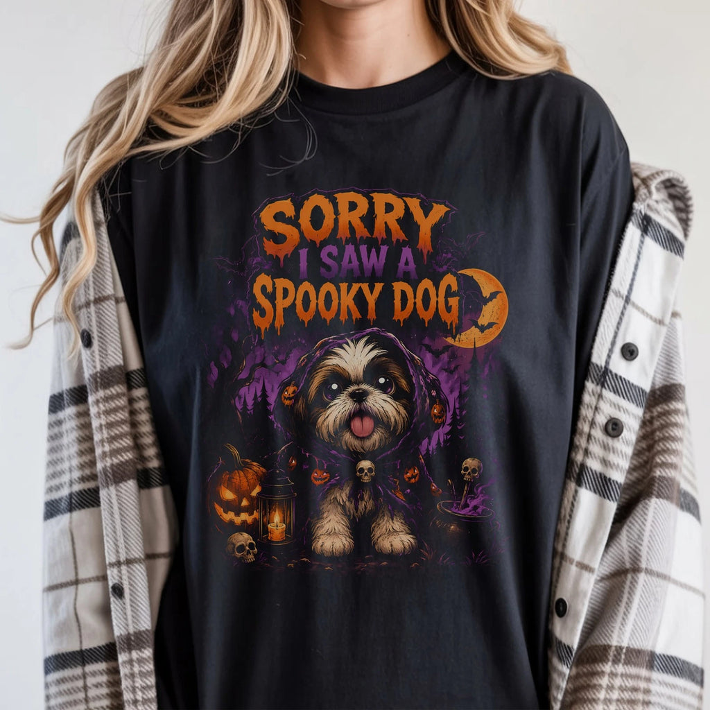 Sorry I Saw a Spooky Dog Halloween T-Shirt, Cute Shih Tzu Gift