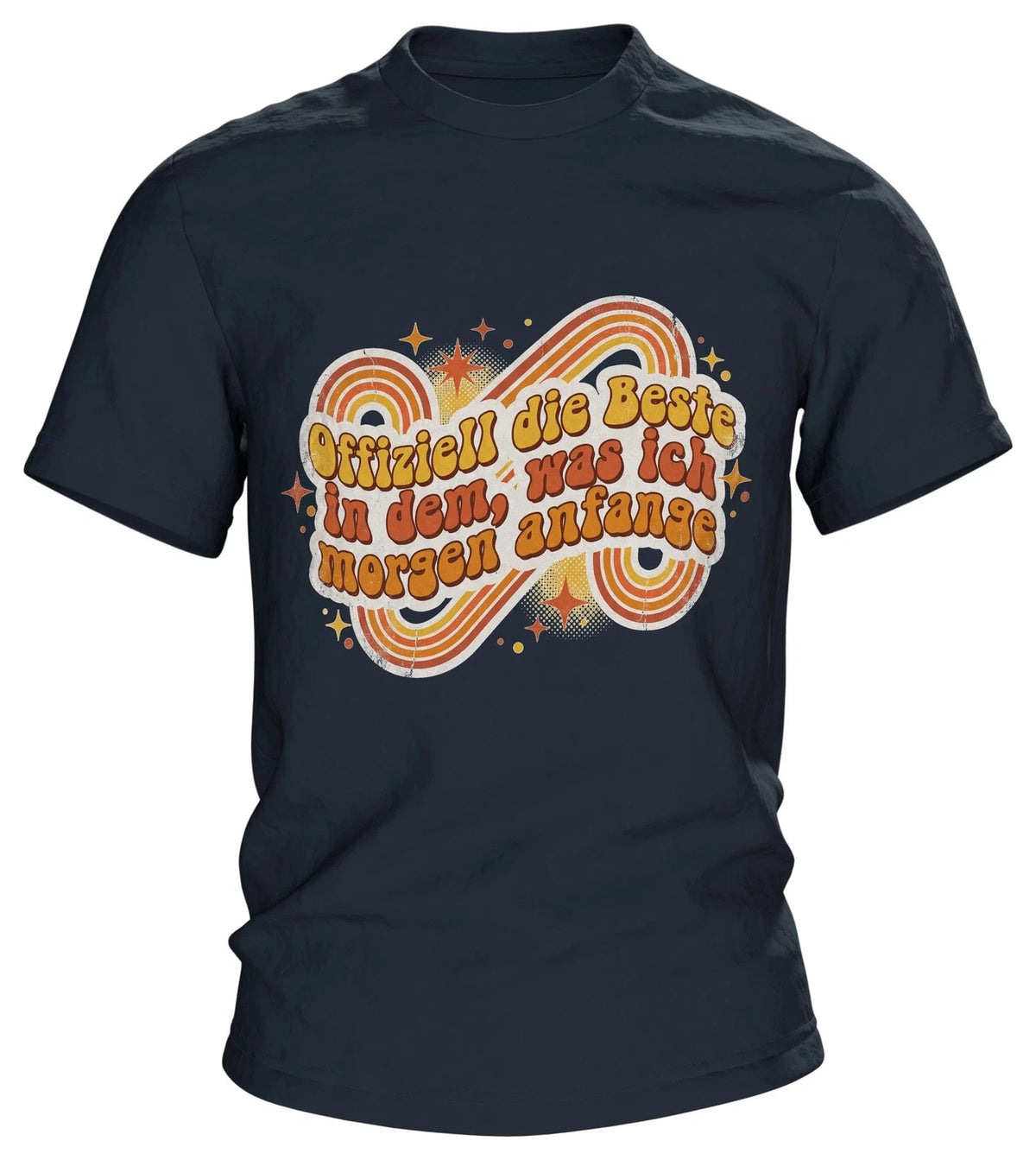Procrastination T-Shirt Retro 70s Groovy Light Bulb Funny German Quote Gift