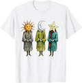 Sun Moon Star Faces Celestial Fantasy Art T-Shirt