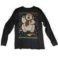 Drunk Polar Bear Ugly Christmas Sweater Thermal Long Sleeve Shirt Medium Navy