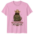 Wildflower Wrangler Womens T-Shirt Vintage Retro Western Floral Cowgirl Gift