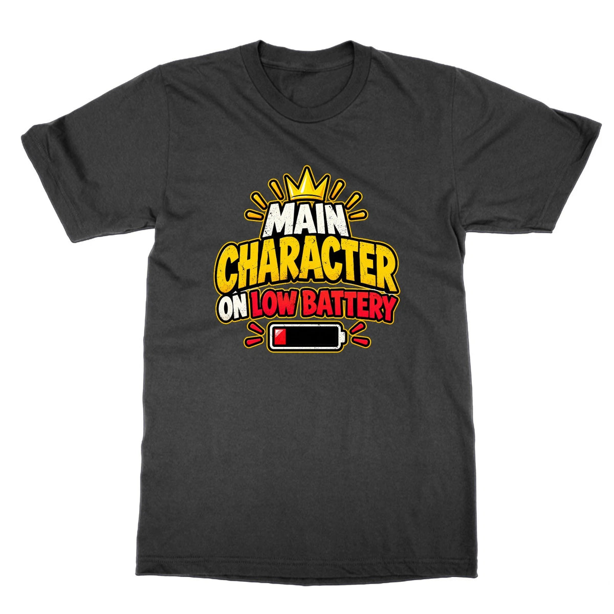 Main Character On Low Battery Funny Social Battery Introvert T Shirt
