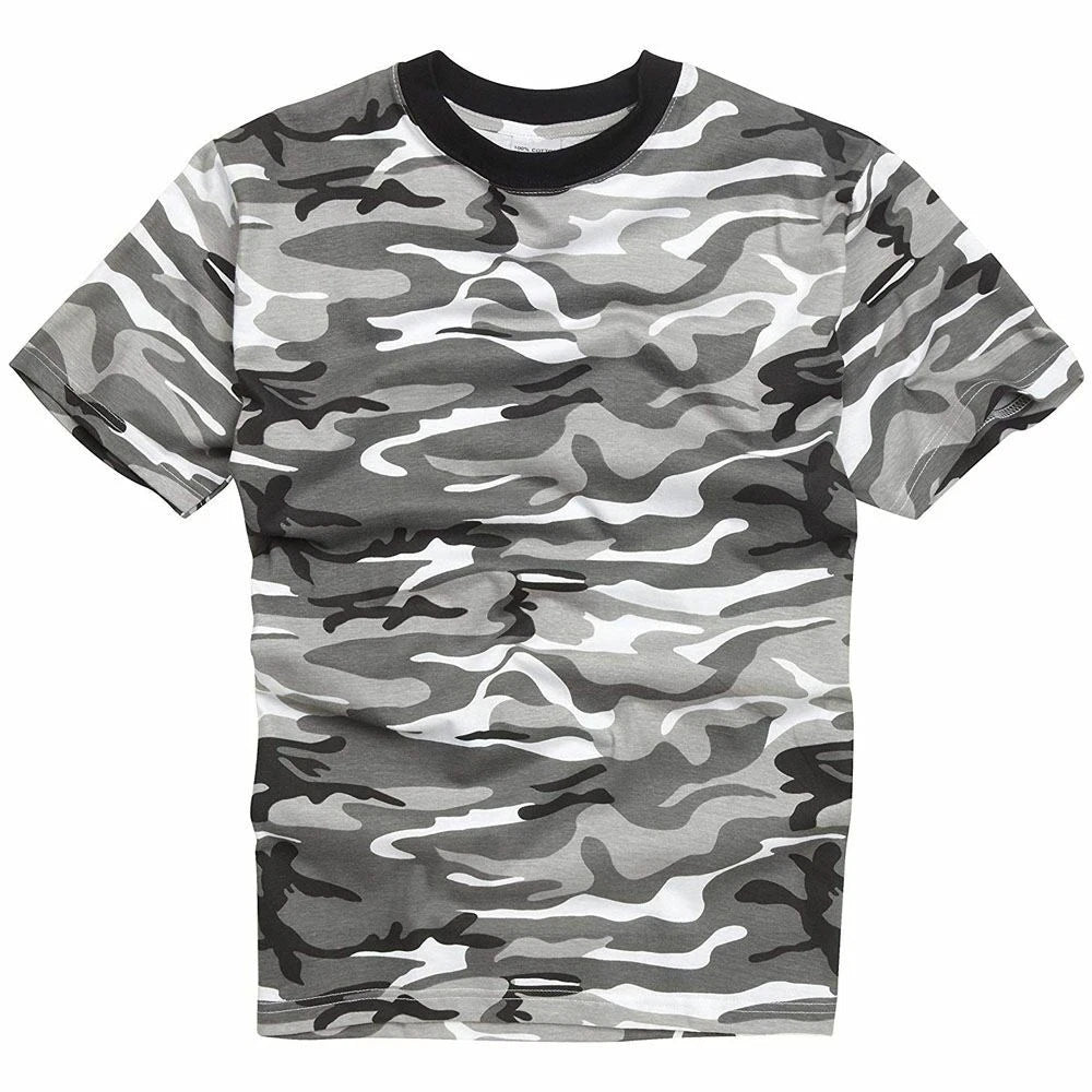 Mens Army Military Style T shirts Cotton Tee Short Sleeve Top Urban Camo
