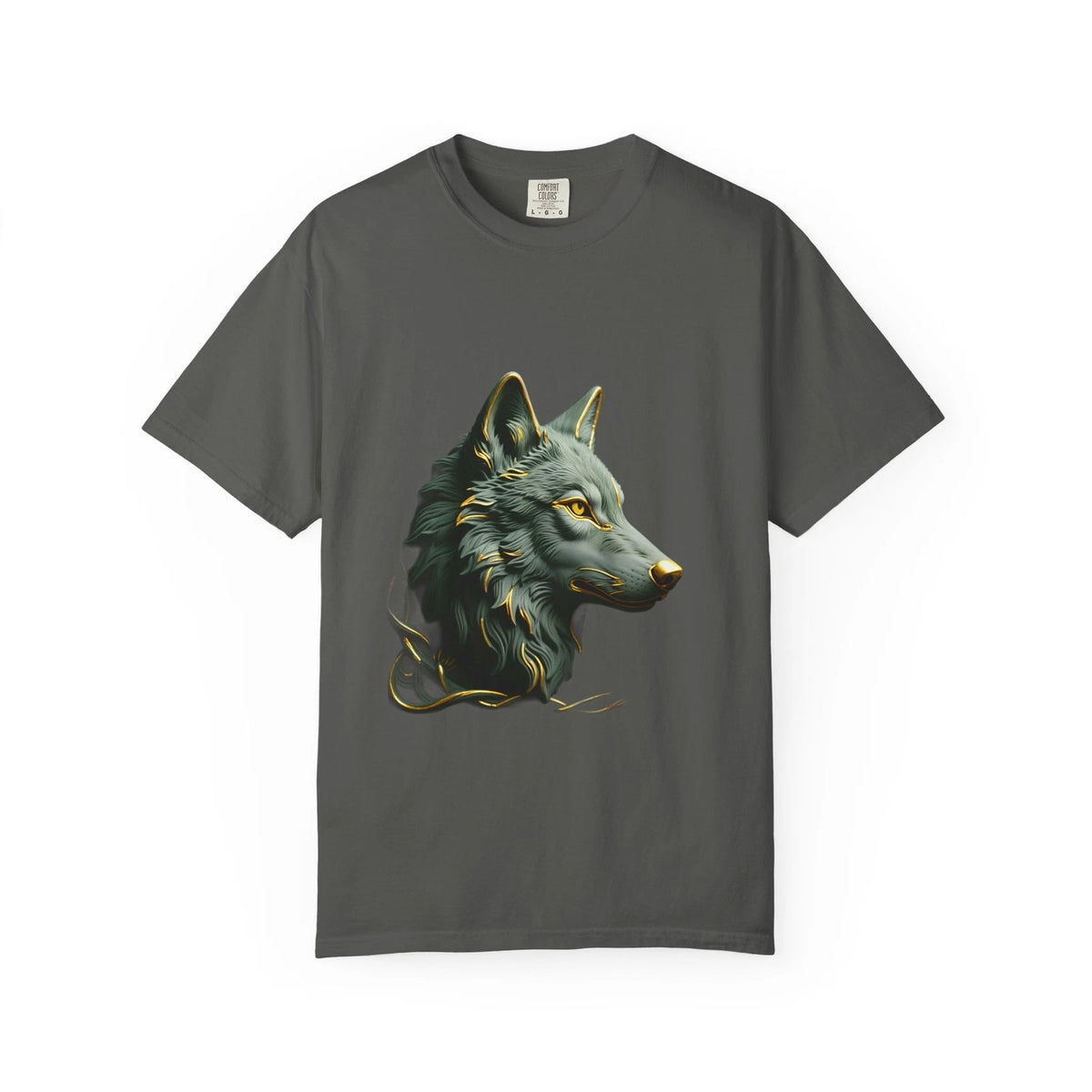 Baroque Wolf Relief Sculpture T-Shirt | Mystical Gold Dark Academia 1717