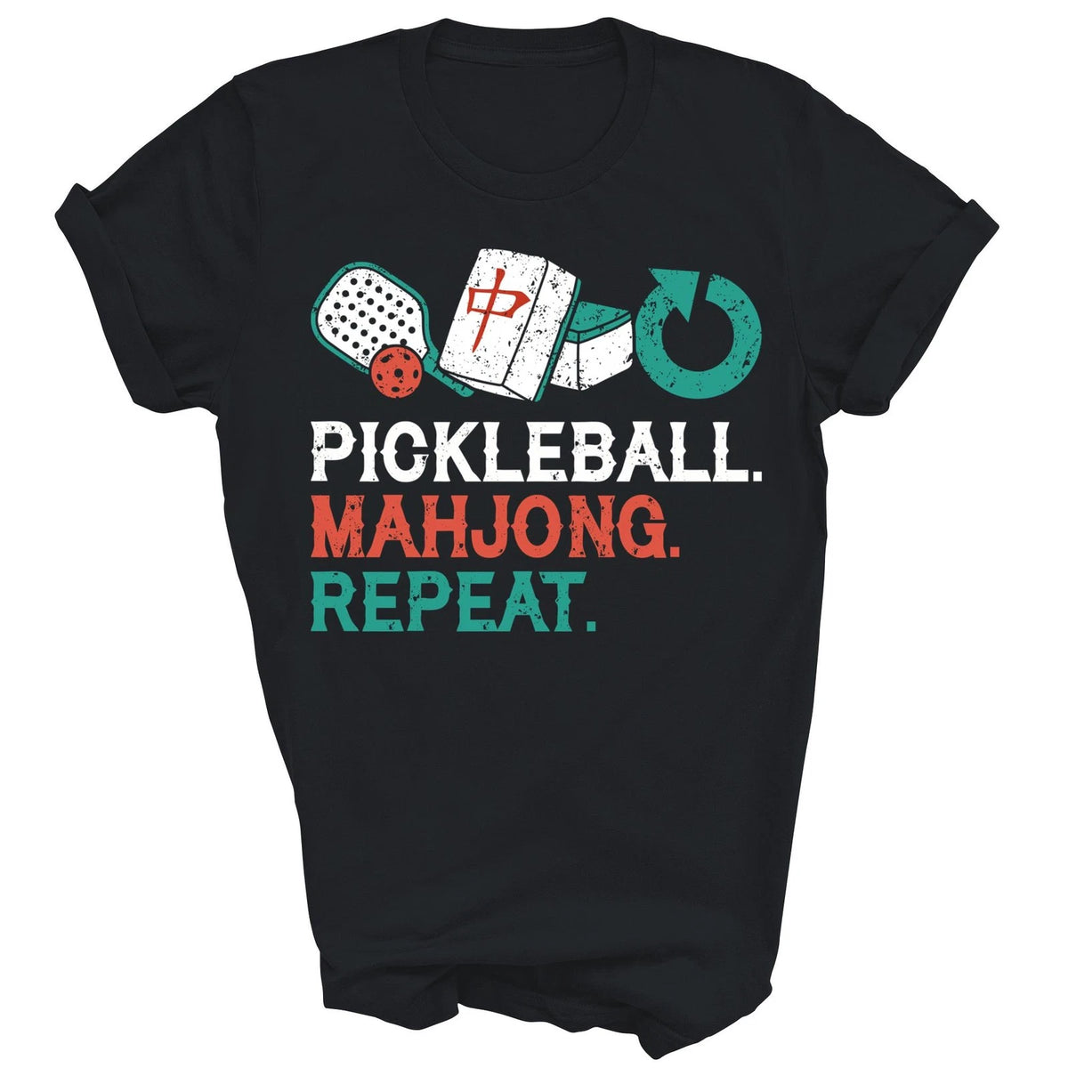 Pickleball Mahjong Repeat Funny Game Lover Shirt