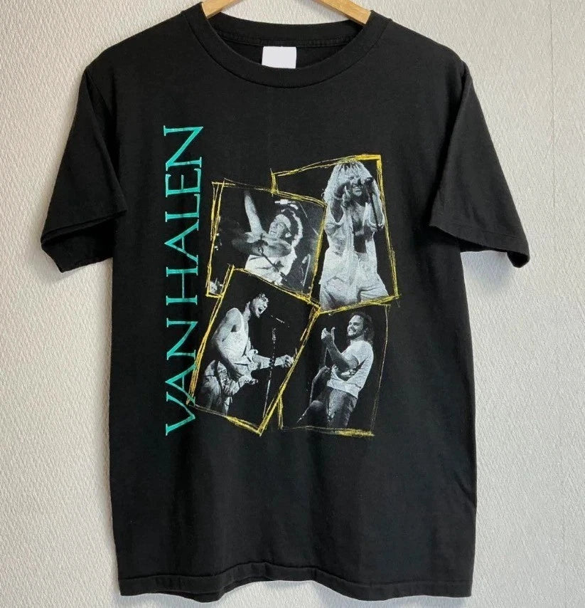 80s Van Halen Live Concert Tour Black Unisex T-shirt Size